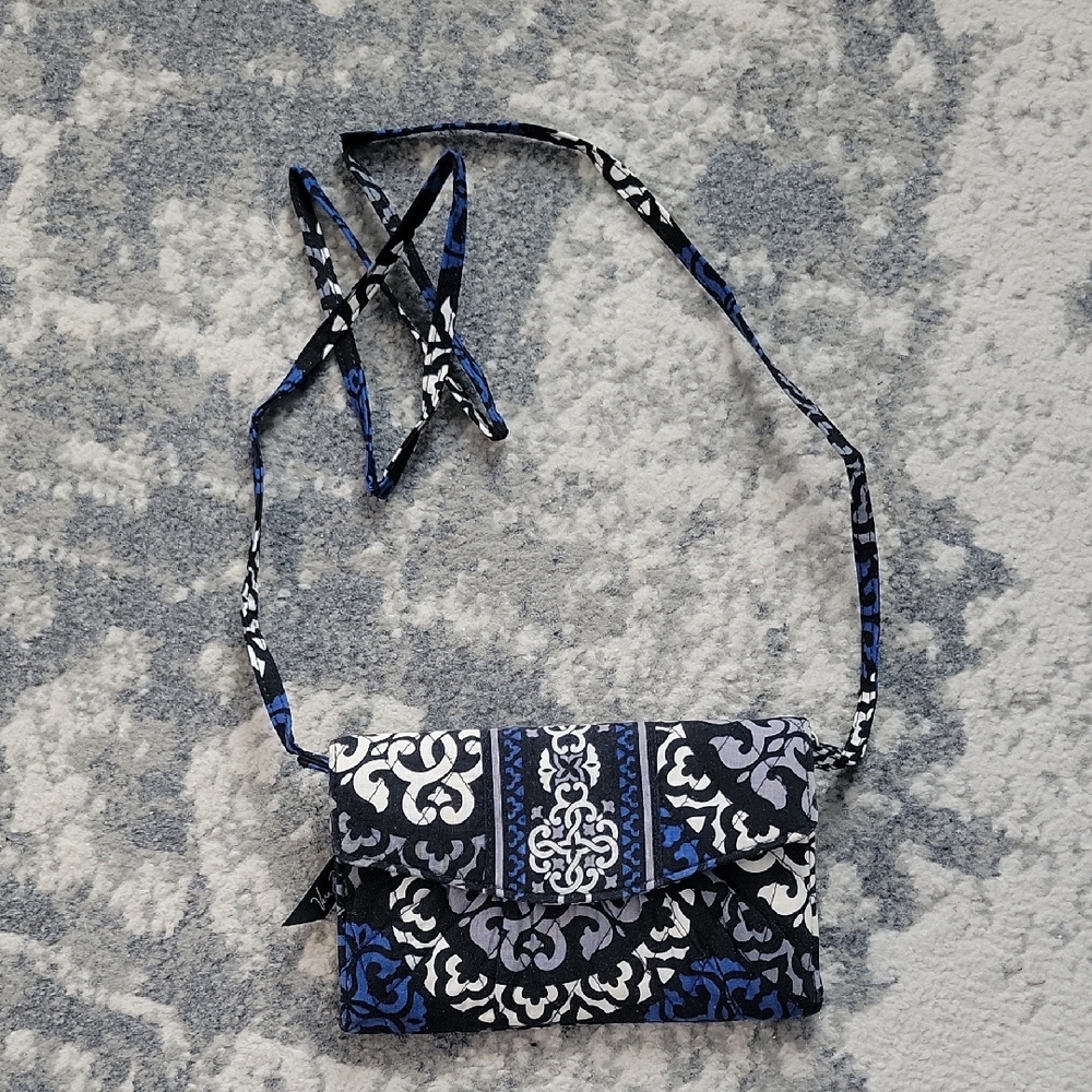 Stylish Blue and Black Patterned Women's Bag